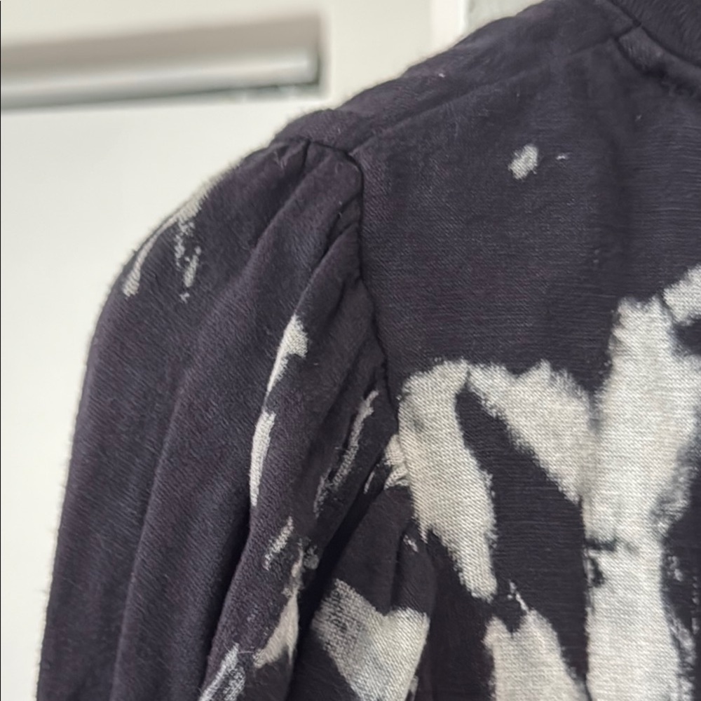 Scoop for Walmart Black Shibori Crew Neck Long Sleeve T-Shirt Size Medium - Picture 4 of 4